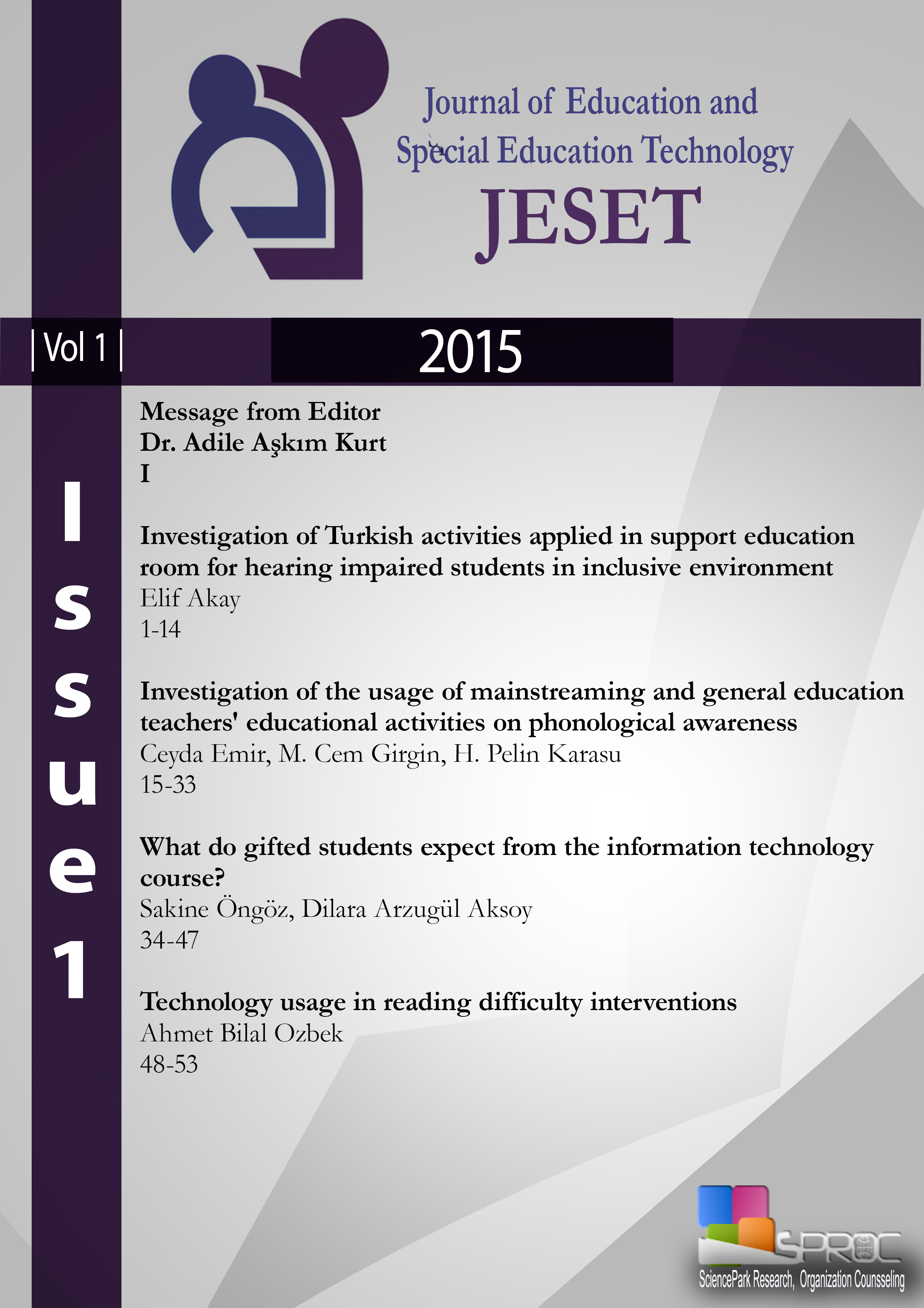 Journal of Education and Special Education Technology-Asos İndeks